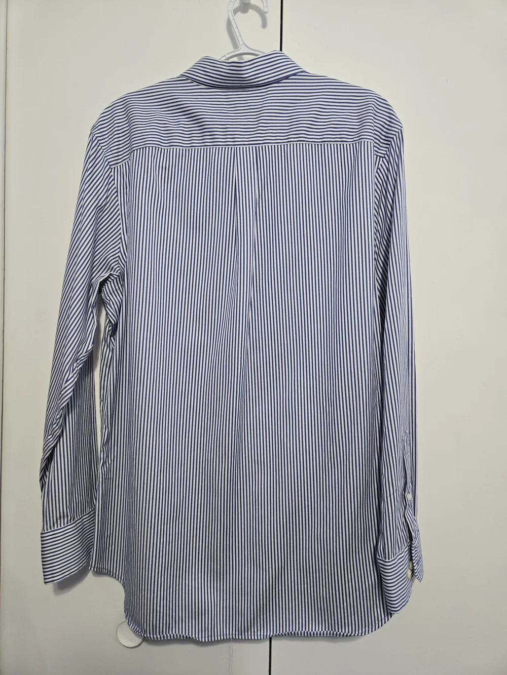Banana Republic Non Iron Slim Fit Blue Stripe Dress Shirt‎ 16-16.5 Large